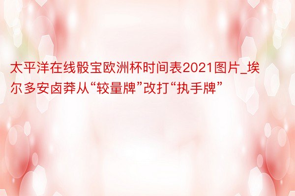 太平洋在线骰宝欧洲杯时间表2021图片_埃尔多安卤莽从“较量牌”改打“执手牌”