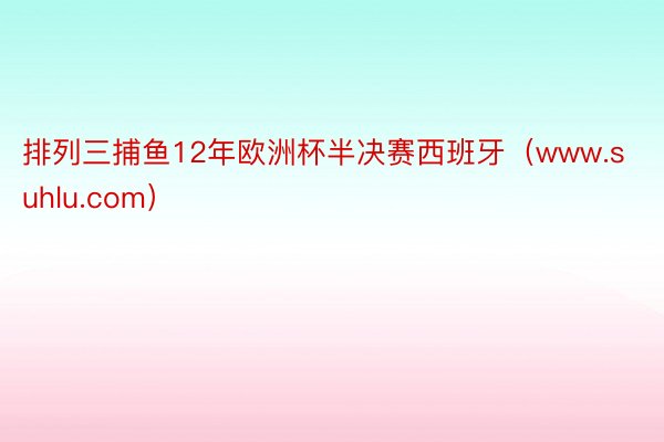 排列三捕鱼12年欧洲杯半决赛西班牙（www.suhlu.com）